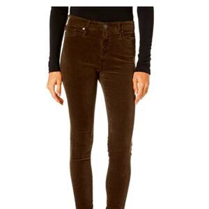 NWT ADRIANO GOLDSCHMIED the Casablanca Velvet Brown Straight Leg Jeans